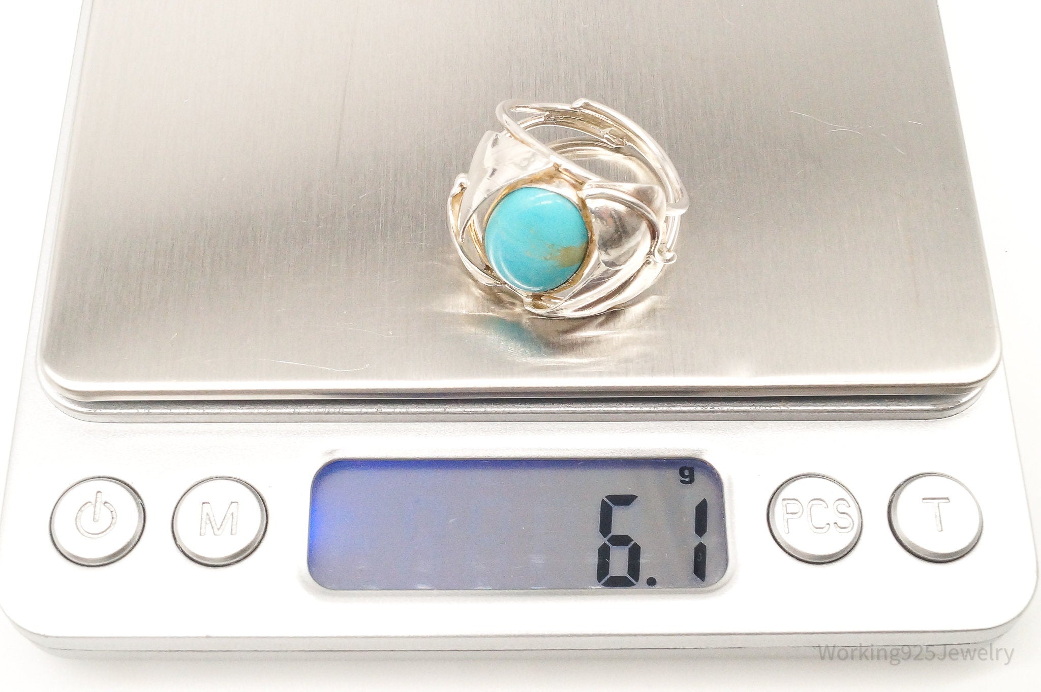 Vintage Turquoise Silver Ring - Size 9.25 | Jewelry > Rings | Wiccan Center