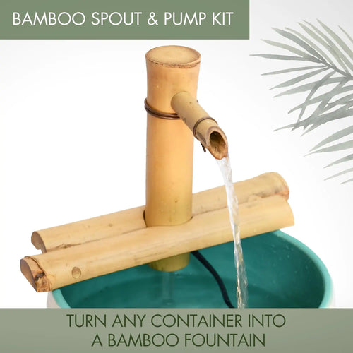 Adjustable Bamboo Zen Fountain Kit – Indoor/Outdoor Water Feature with Pump | Water Fountain | Wiccan Center