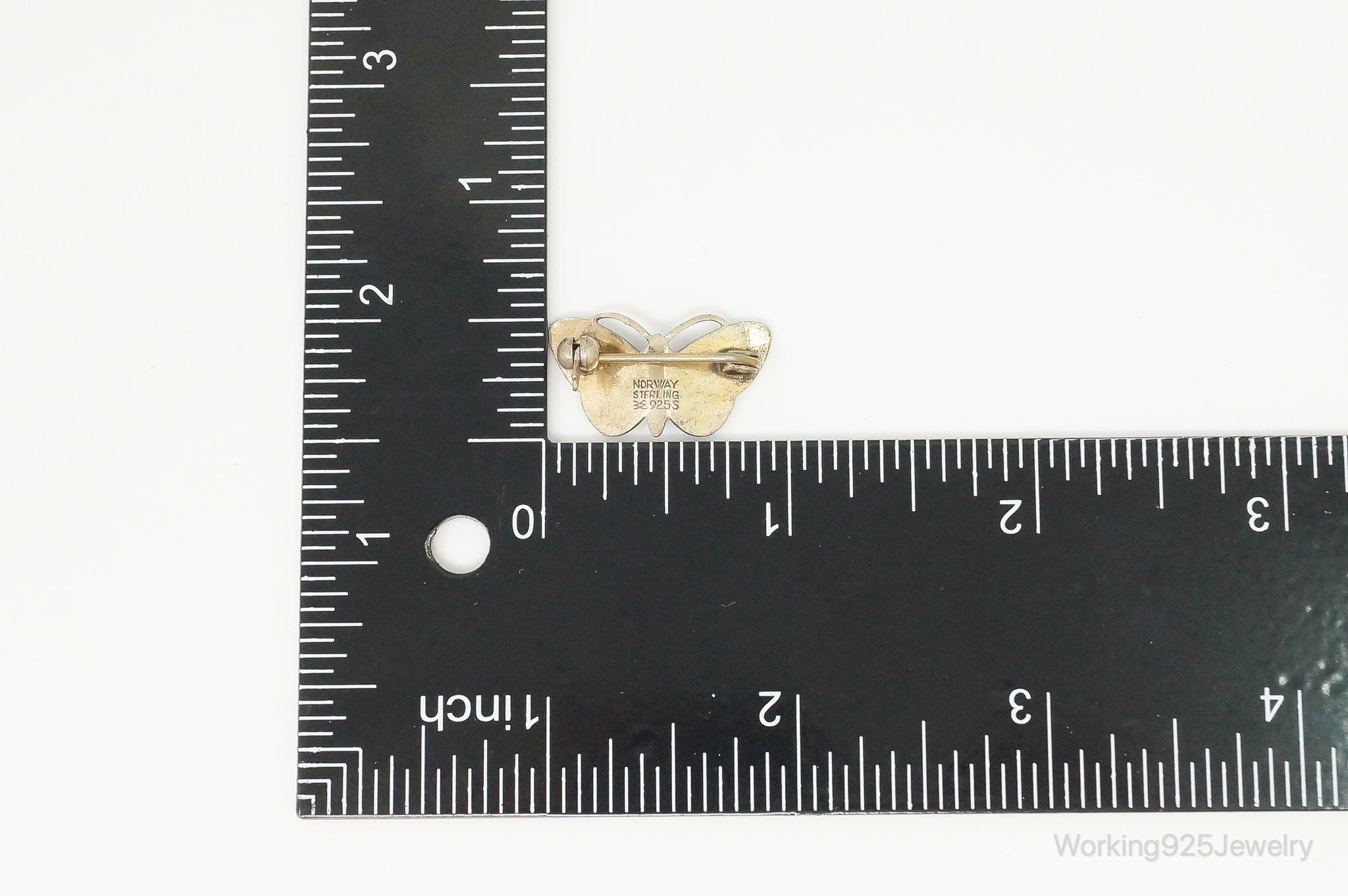 VTG Norway Aksel Holmsen Butterfly Enamel Gold Wash Sterling Silver Pin Brooch | Jewelry > Brooches, Pins & Clips | Wiccan Center