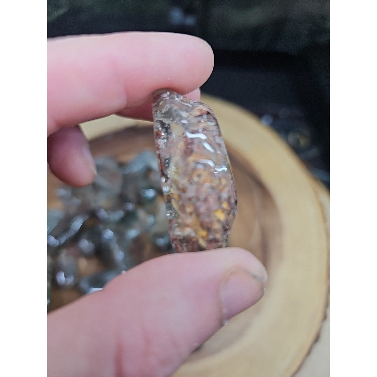 24Pcs Natural Phantom Ghost Clear Quartz Crystal Stone Tumble Brazil .61lbs | Palm Stones & Tumbled Crystals | Wiccan Center