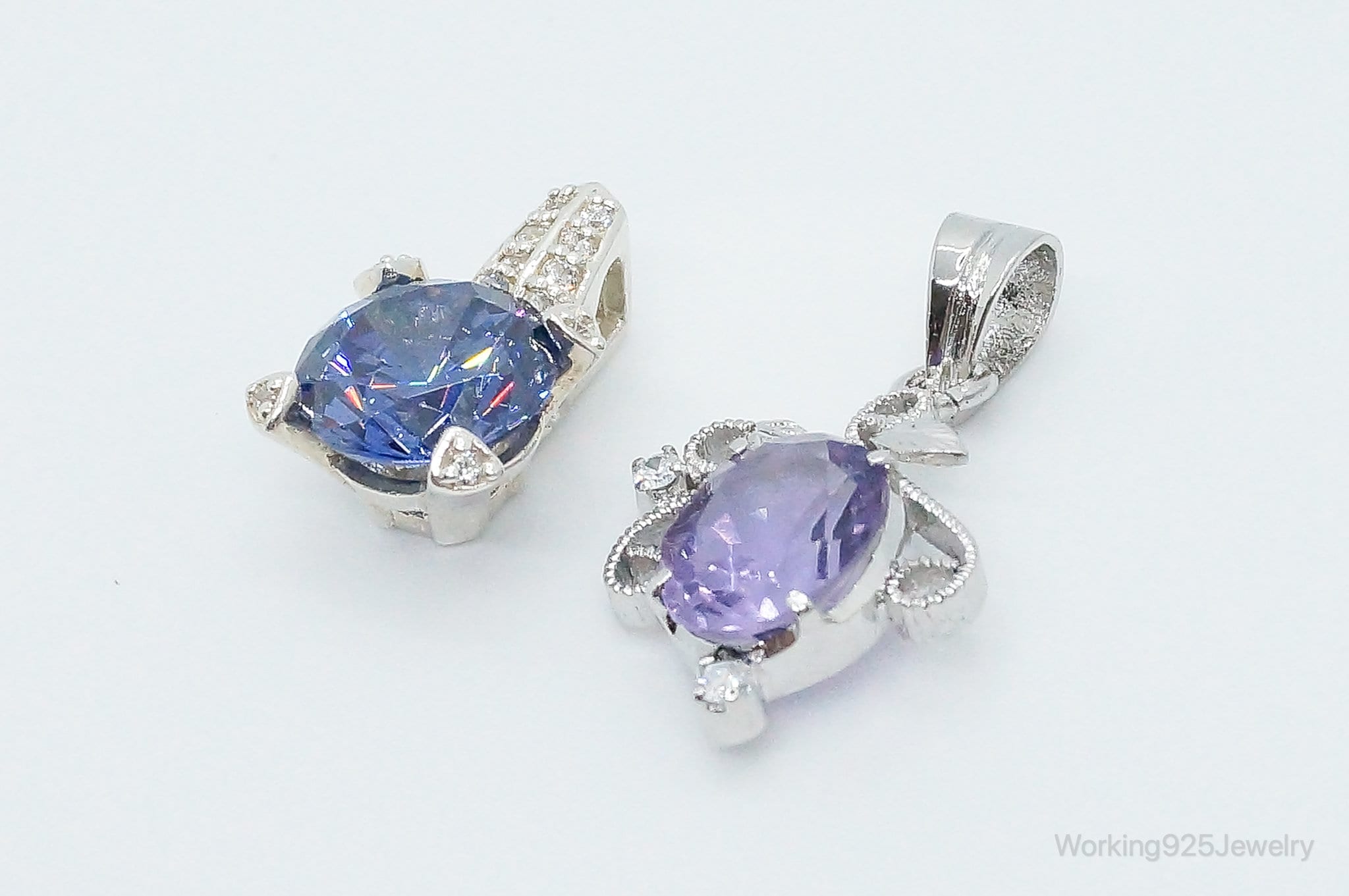 Diamonique Amethyst Cubic Zirconia Sterling Silver Necklace Pendants | Jewelry > Necklaces > Pendants | Wiccan Center