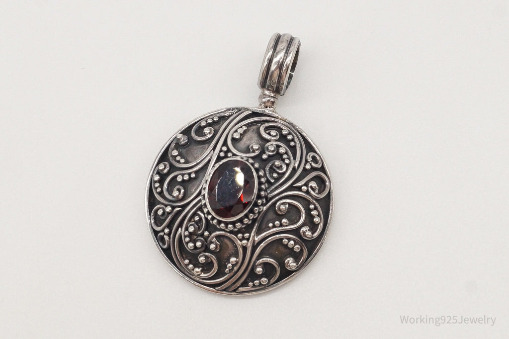 Large Designer BA Suarti Garnet Sterling Silver Pendant | Jewelry > Necklaces > Pendants | Wiccan Center