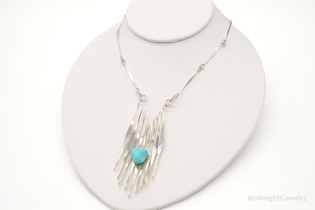 Vintage Turquoise Modernist Silver Necklace | Jewelry > Necklaces > Pendants | Wiccan Center