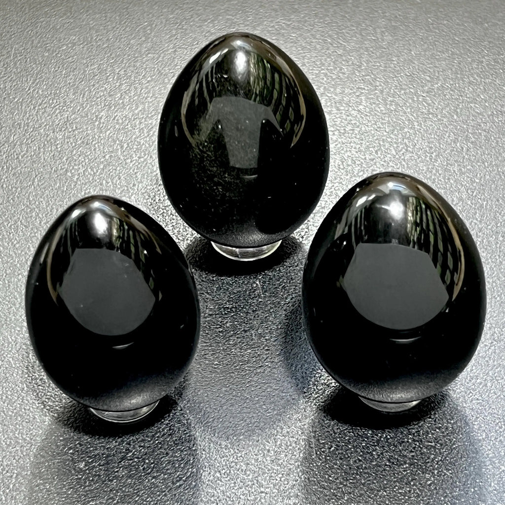 Black Obsidian Egg Carving Gemstone Crystal Decor Supply | Home & Living > Home Decor > Home Accents > Rocks & Geodes | Wiccan Center