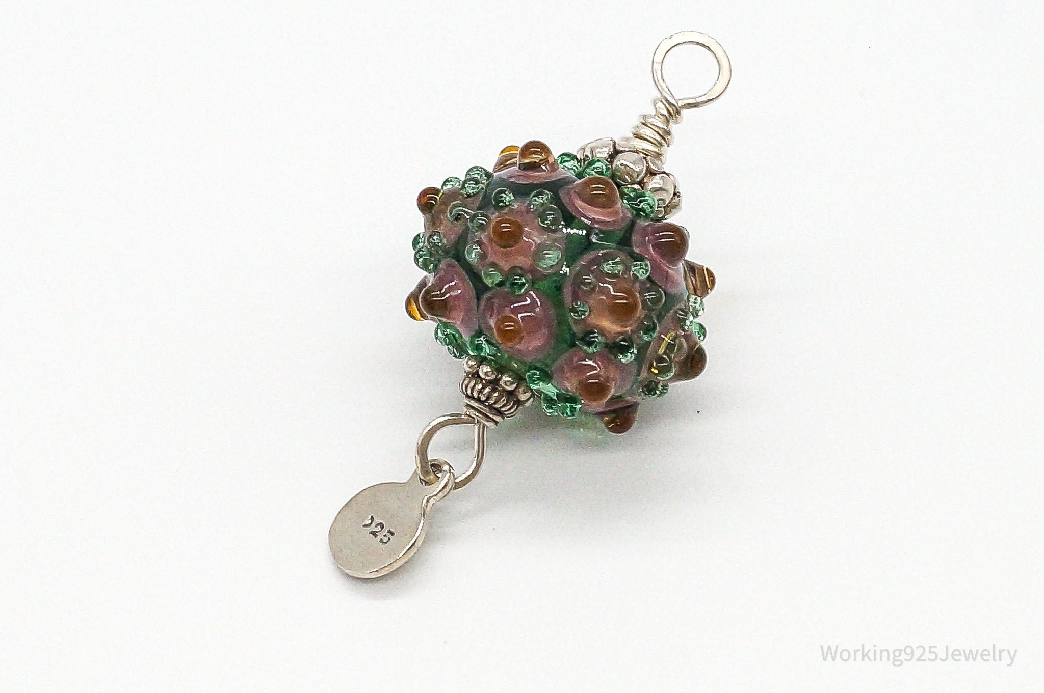 Vintage Large Glass Sterling Silver Pendant | Jewelry > Necklaces > Pendants | Wiccan Center