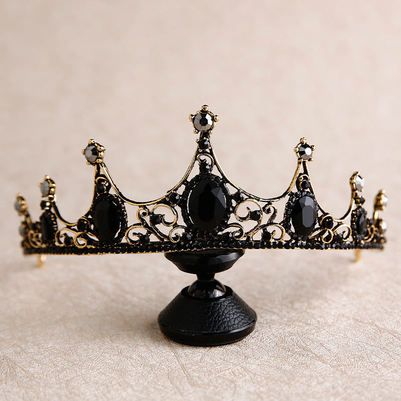New Baroque Retro Black Crown Bridal Headdress Wedding Wedding Photo Accessories | 0 | Wiccan Center