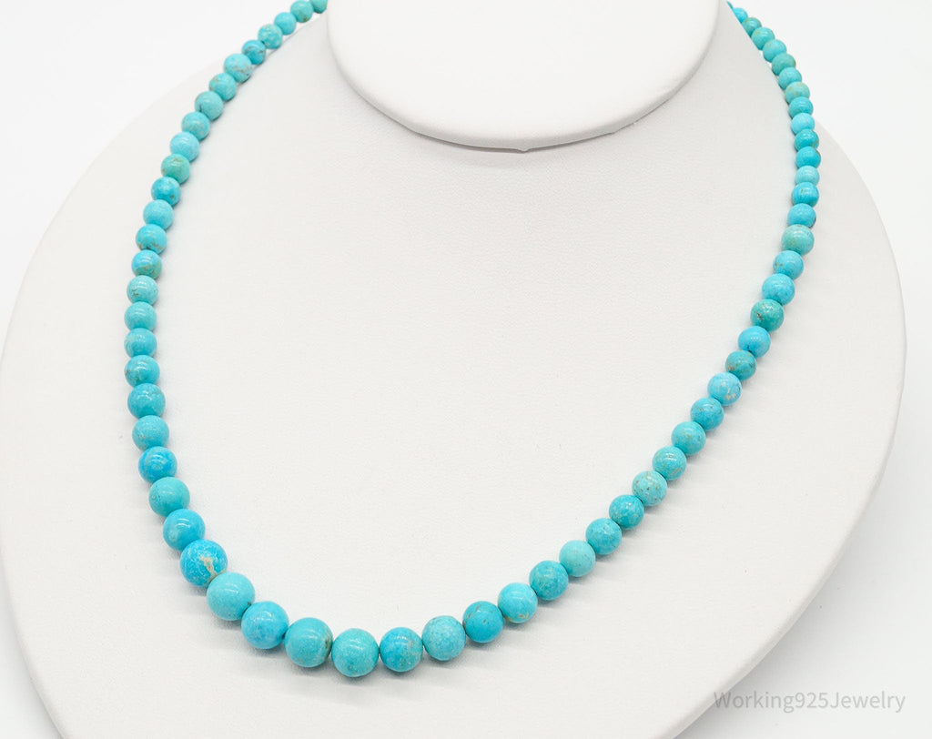 VTG Southwestern Desert Rose Trading Turquoise Bead Sterling Silver Necklace | Jewelry > Necklaces | Wiccan Center