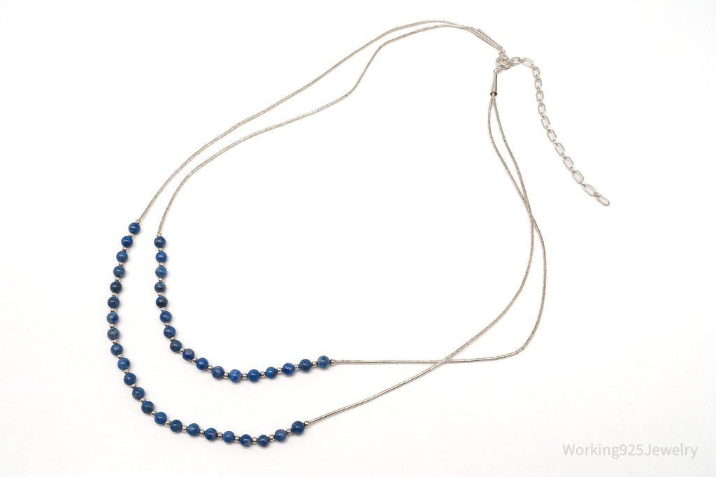 Vintage Southwest Carolyn Pollack Lapis Lazuli Bead Sterling Silver Necklace 23" | Jewelry > Necklaces | Wiccan Center