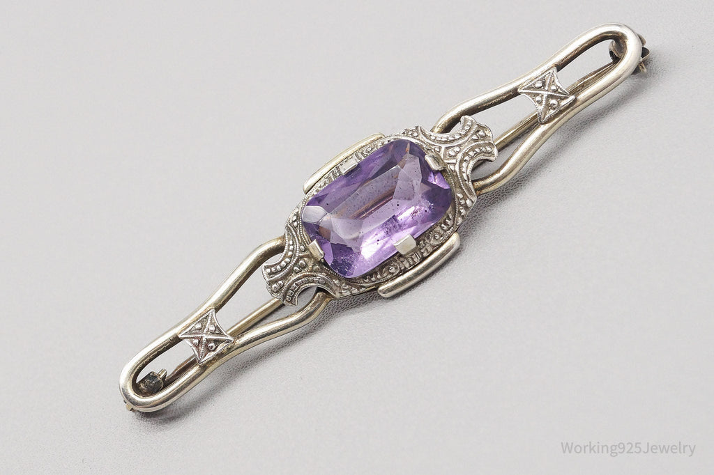 Antique Amethyst 835 Silver Pin Brooch | Jewelry > Brooches, Pins & Clips | Wiccan Center