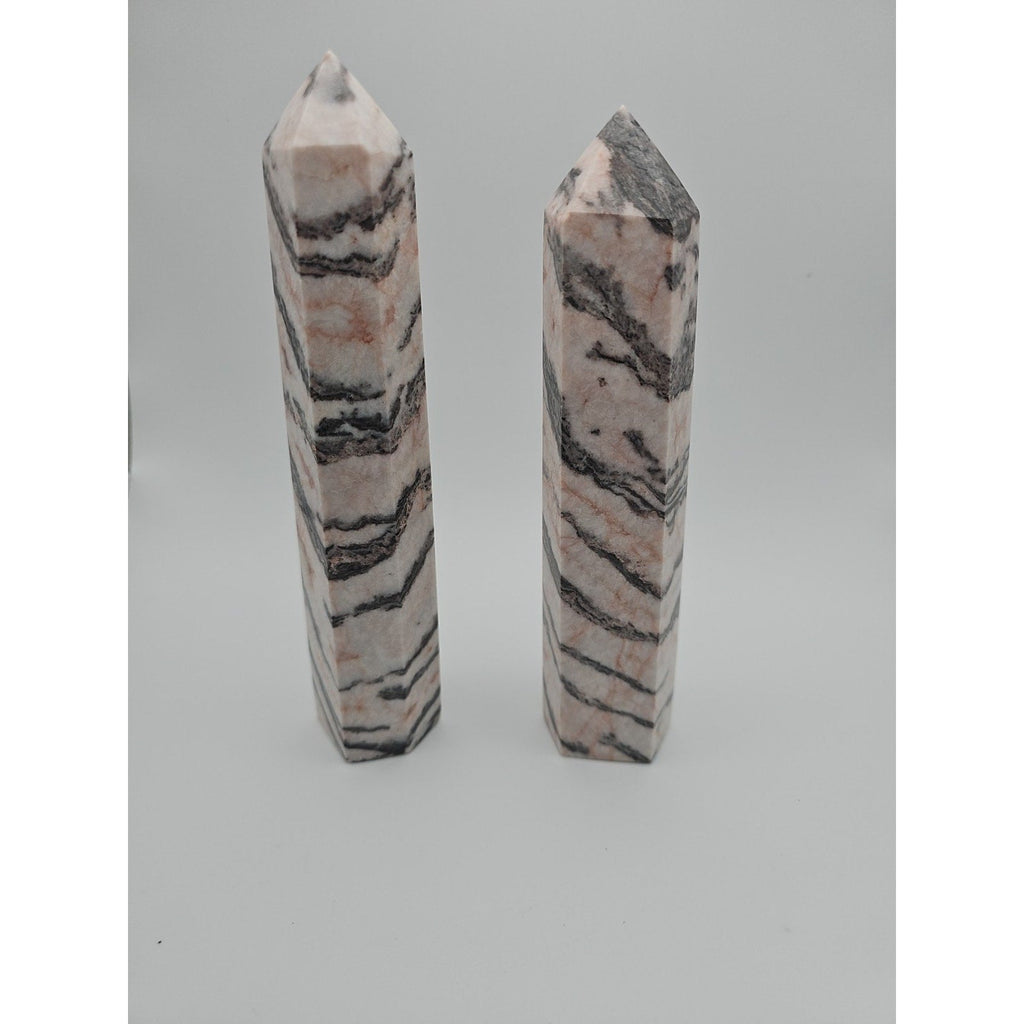 Pink Zebra Jasper 2.37lbs 1 Pair | Crystal Points & Towers | Wiccan Center