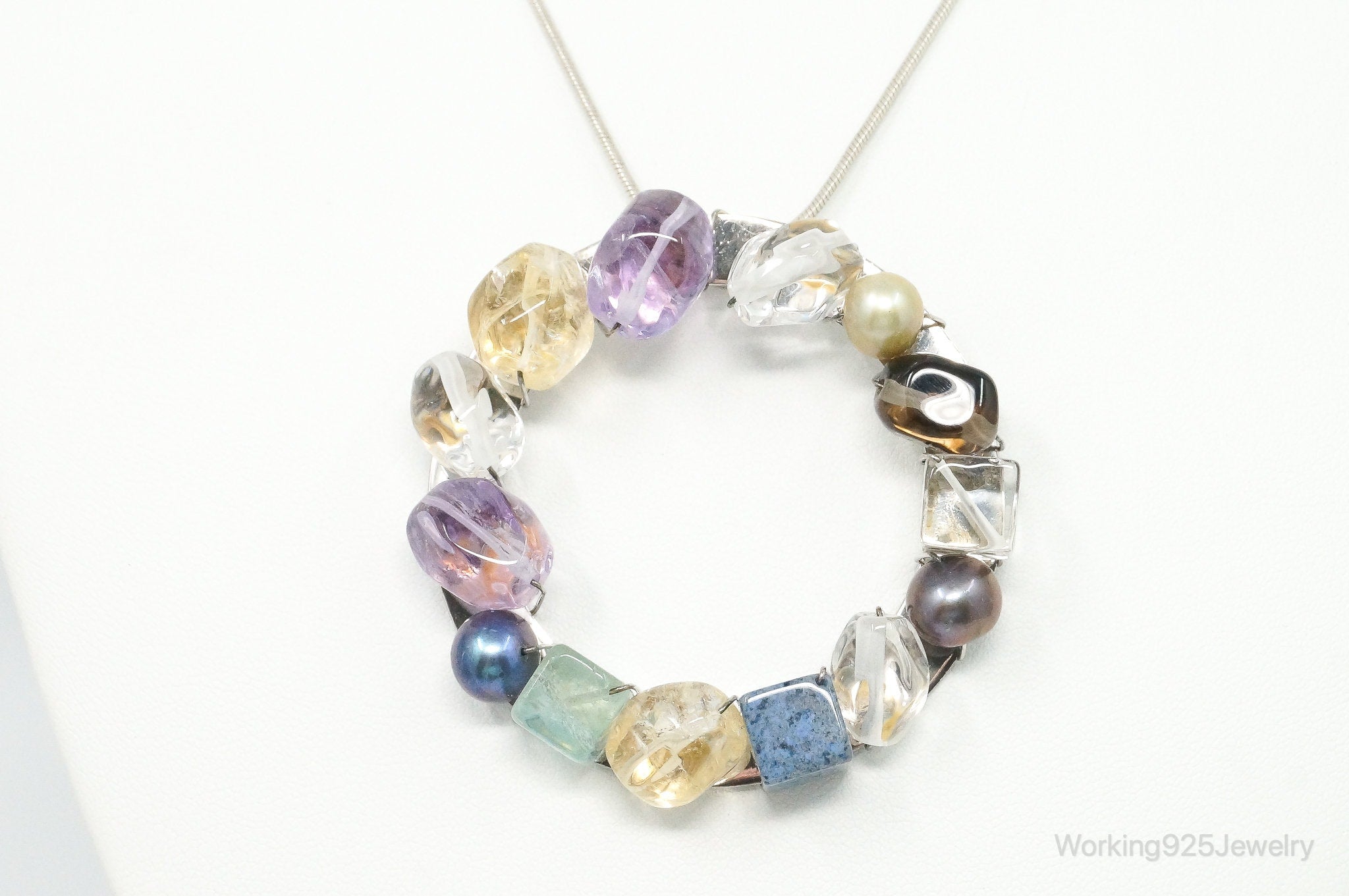 Rare Tracey Mayer Multi Gem Modernist Style Sterling Silver Necklace | Jewelry > Necklaces > Pendants | Wiccan Center