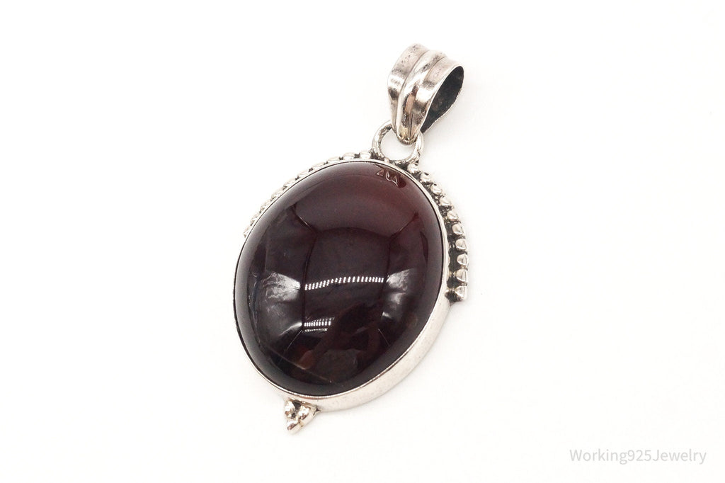Vintage Large Red Agate Sterling Silver Pendant | Jewelry > Necklaces > Pendants | Wiccan Center