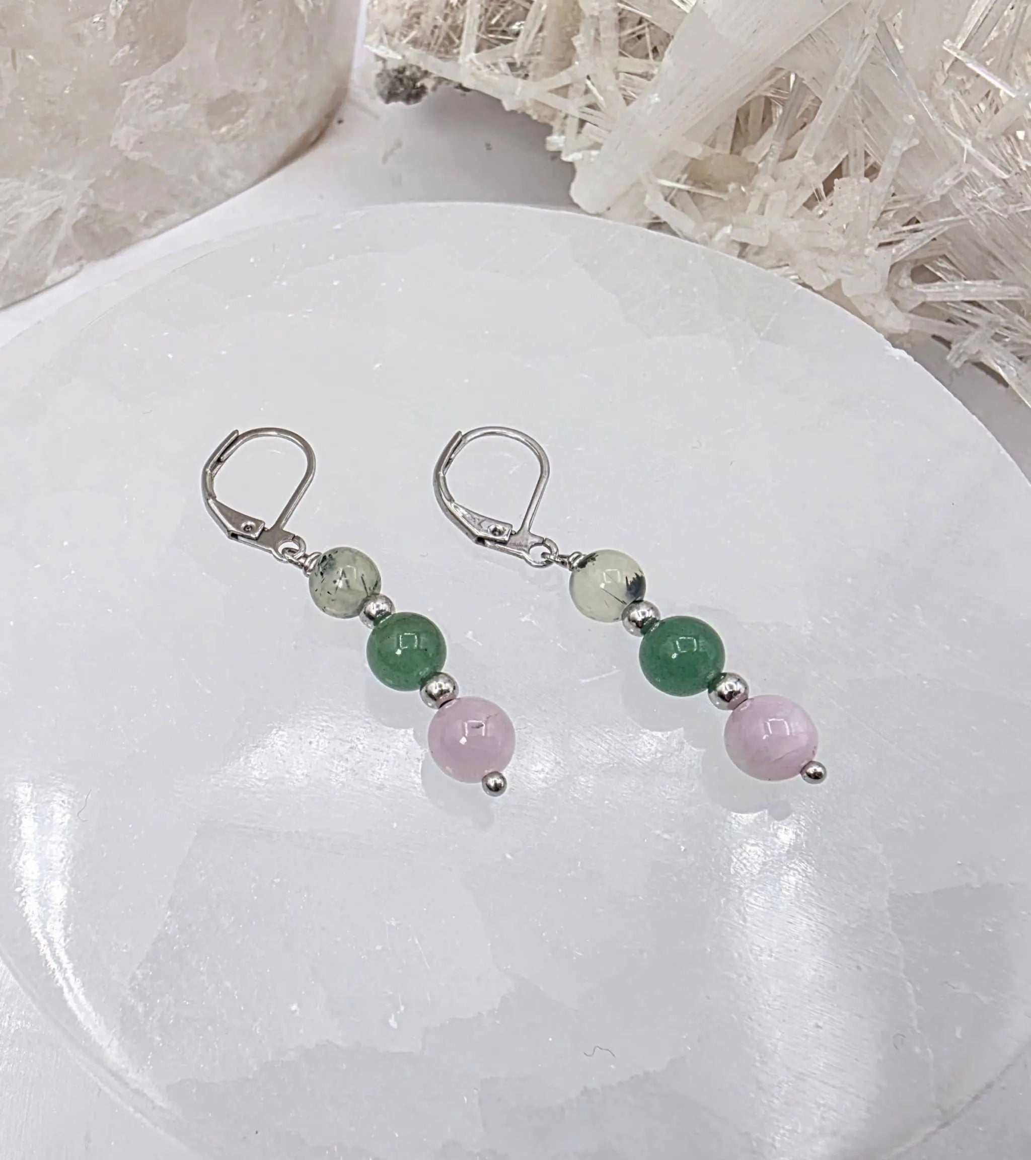 LEAD WITH LOVE-Kunzite, Green Aventurine, Prehnite Jewelry Set | Jewelry Set | Wiccan Center