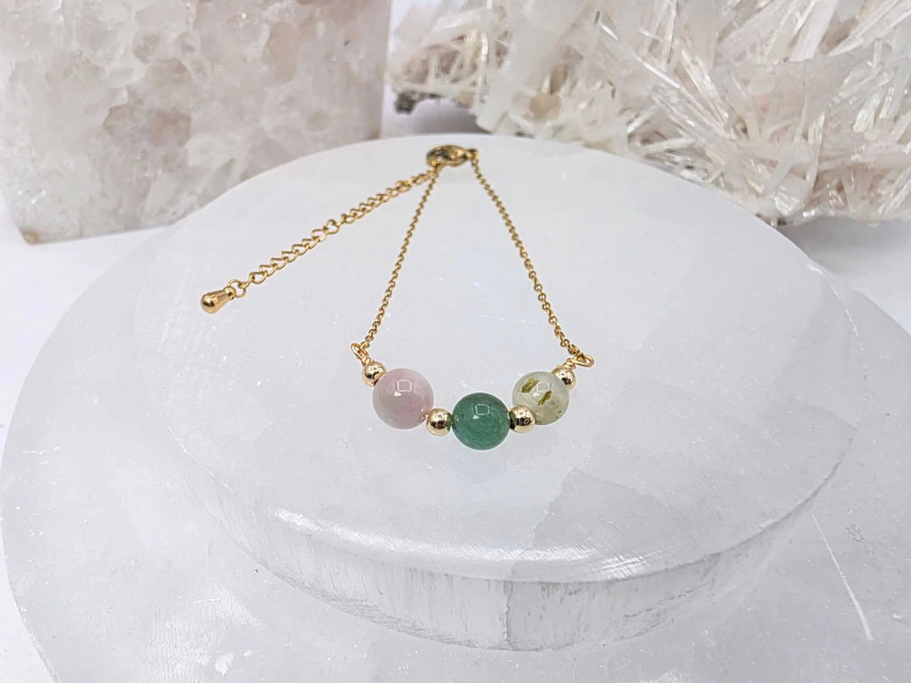 LEAD WITH LOVE-Kunzite, Green Aventurine, Prehnite Jewelry Set | Jewelry Set | Wiccan Center