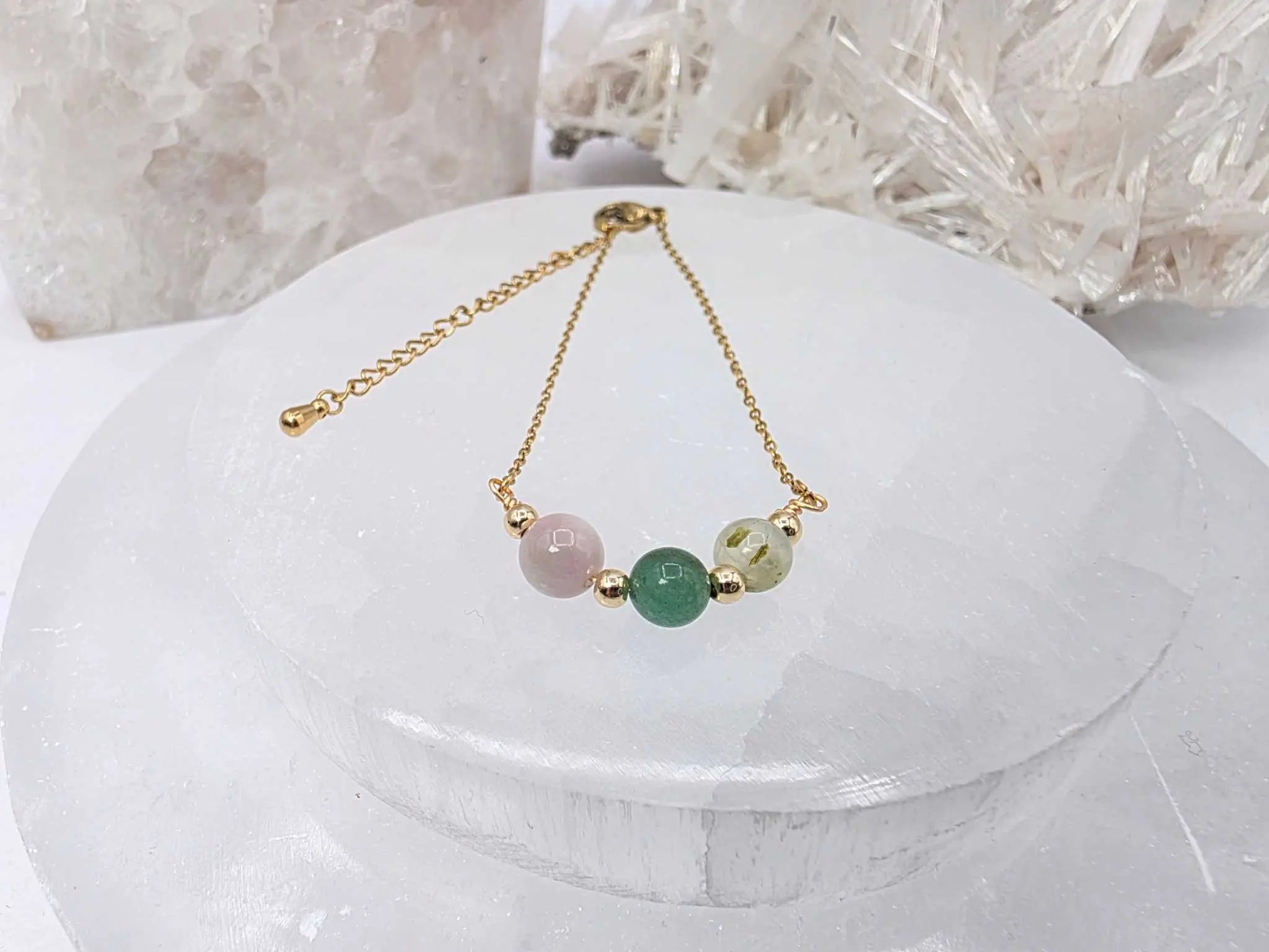 LEAD WITH LOVE-Kunzite, Green Aventurine, Prehnite Jewelry Set | Jewelry Set | Wiccan Center