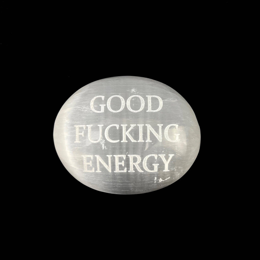 Humorous Selenite Palm Stones