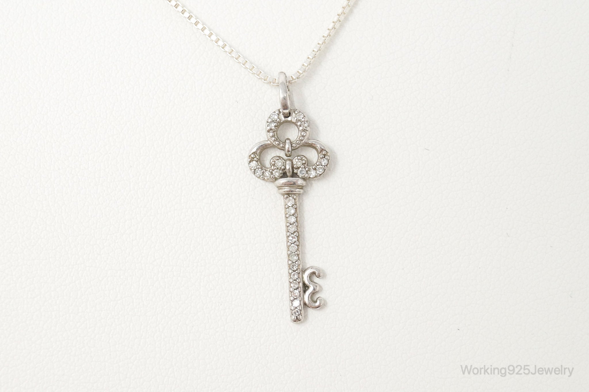 Large Designer Cubic Zirconia Key Sterling Silver Necklace | Jewelry > Necklaces > Pendants | Wiccan Center