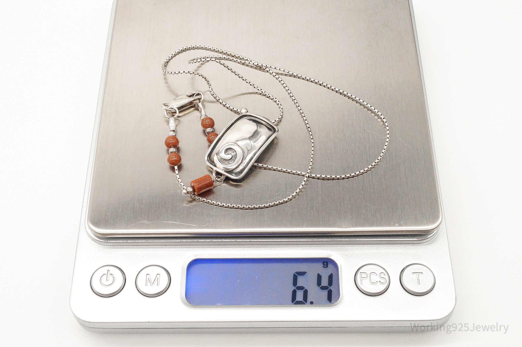 Designer Silpada Goldstone Hammered Sterling Silver Necklace | Jewelry > Necklaces > Pendants | Wiccan Center