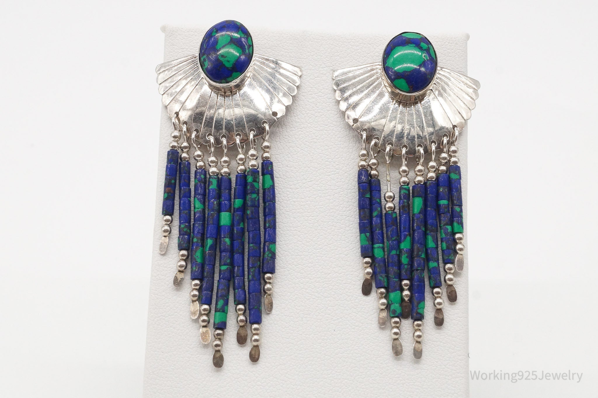 Vintage Native American Azurite Sterling Silver Earrings | Jewelry > Earrings | Wiccan Center