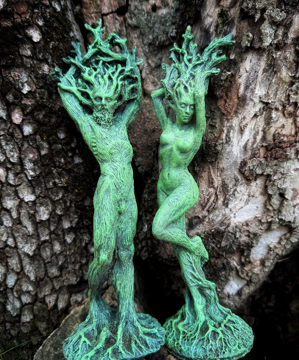 Dryad Statue, 8" Version, Green Finish