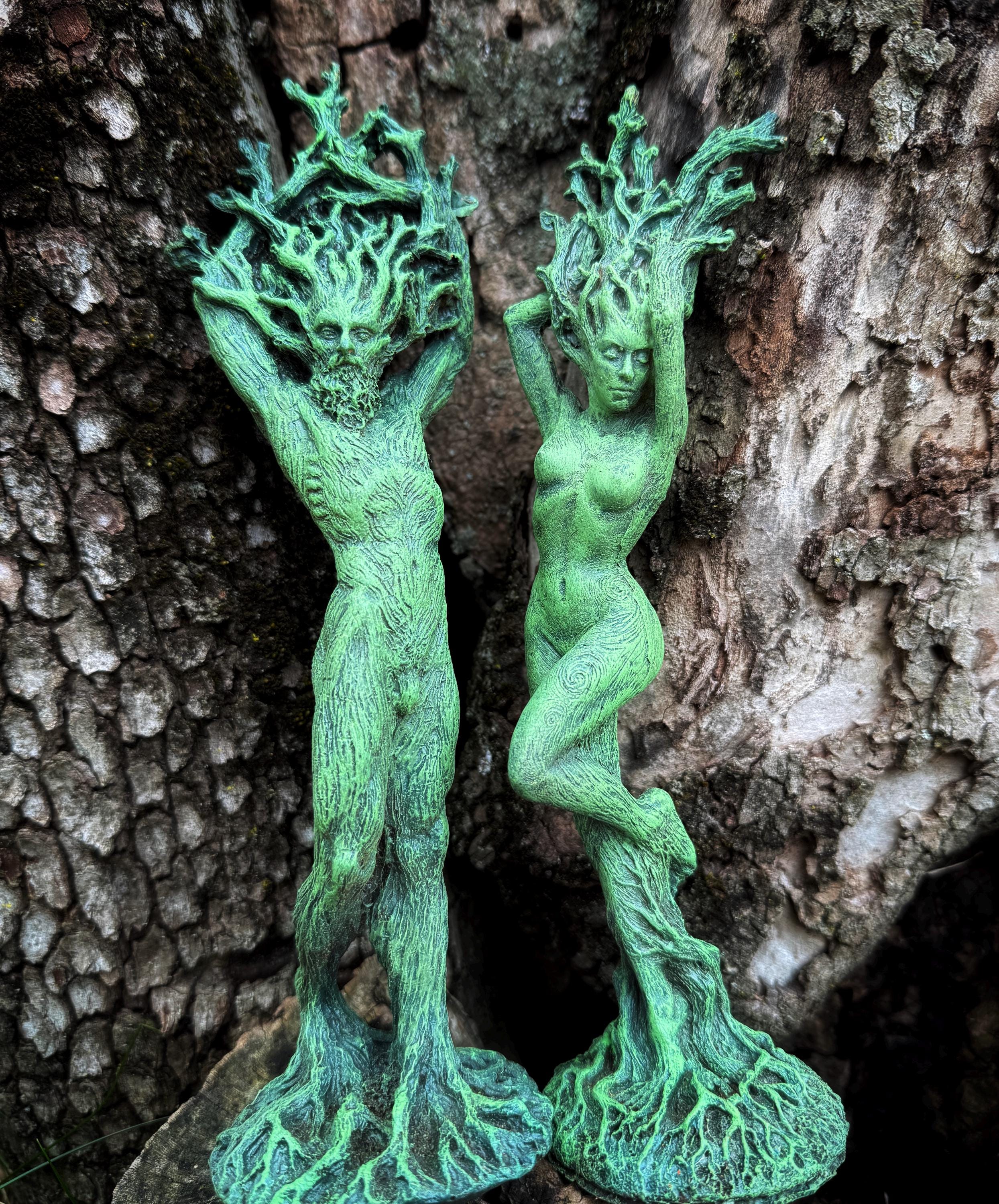 Dryad Statue, 8" Version, Green Finish