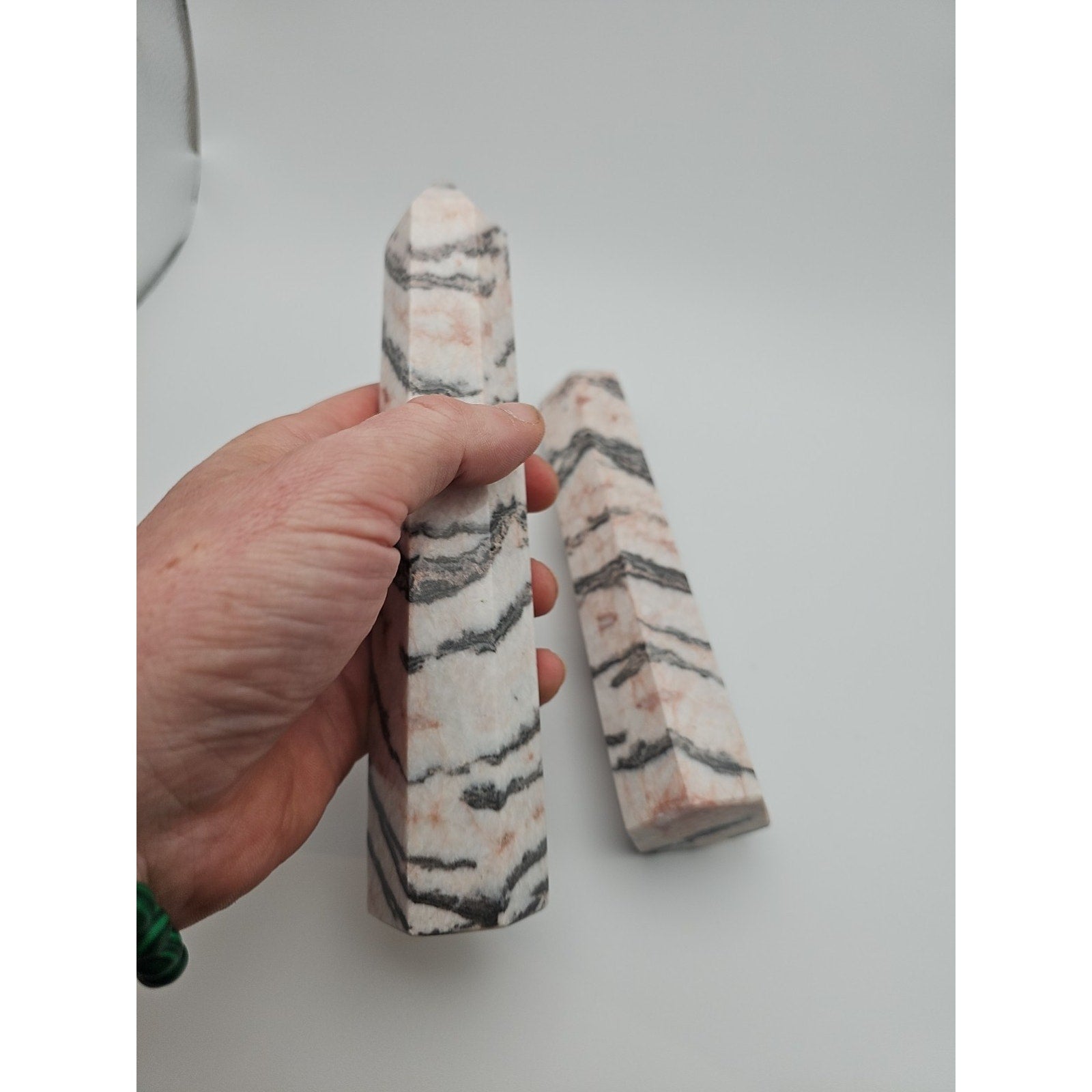 Pink Zebra Jasper 2.37lbs 1 Pair | Crystal Points & Towers | Wiccan Center