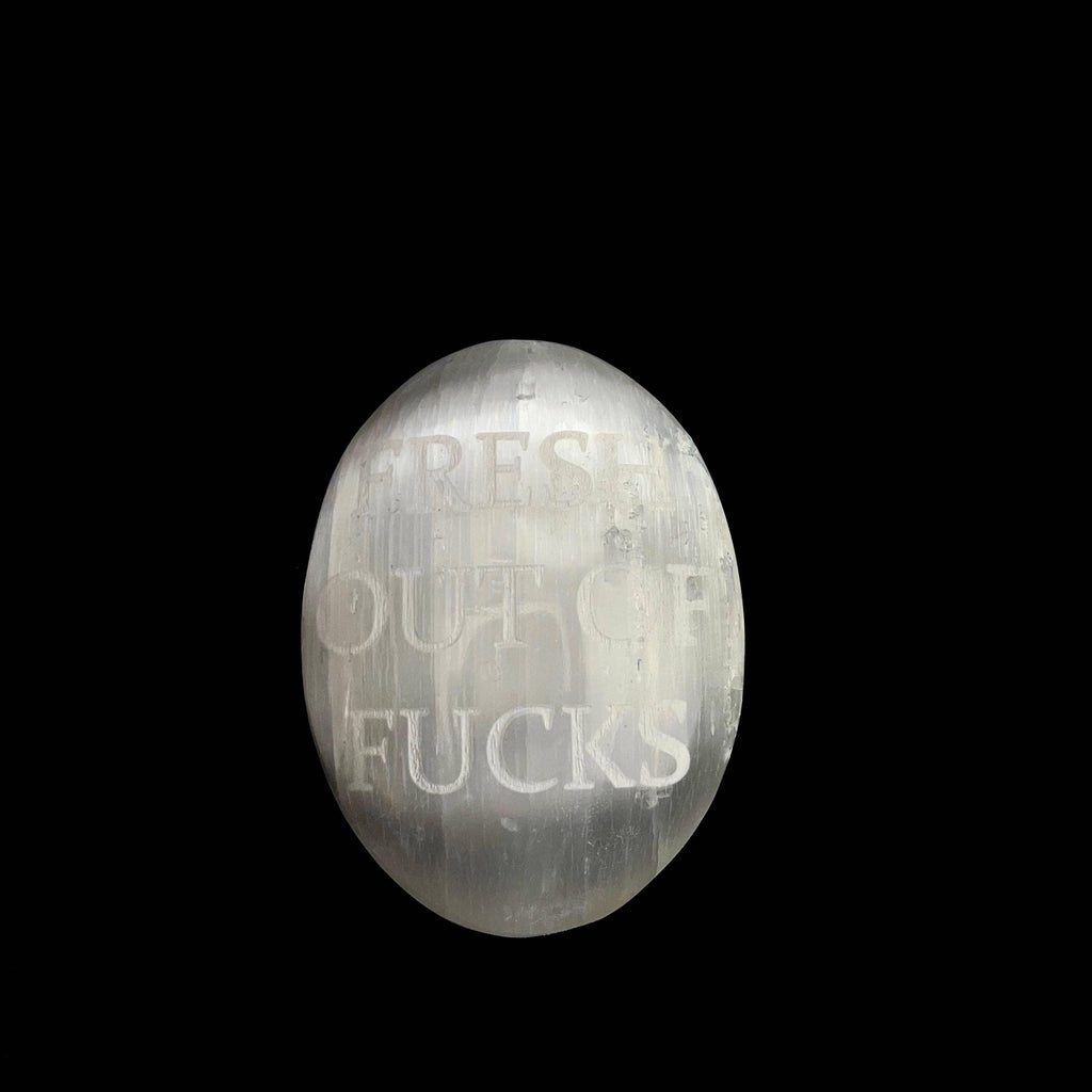 Humorous Selenite Palm Stones