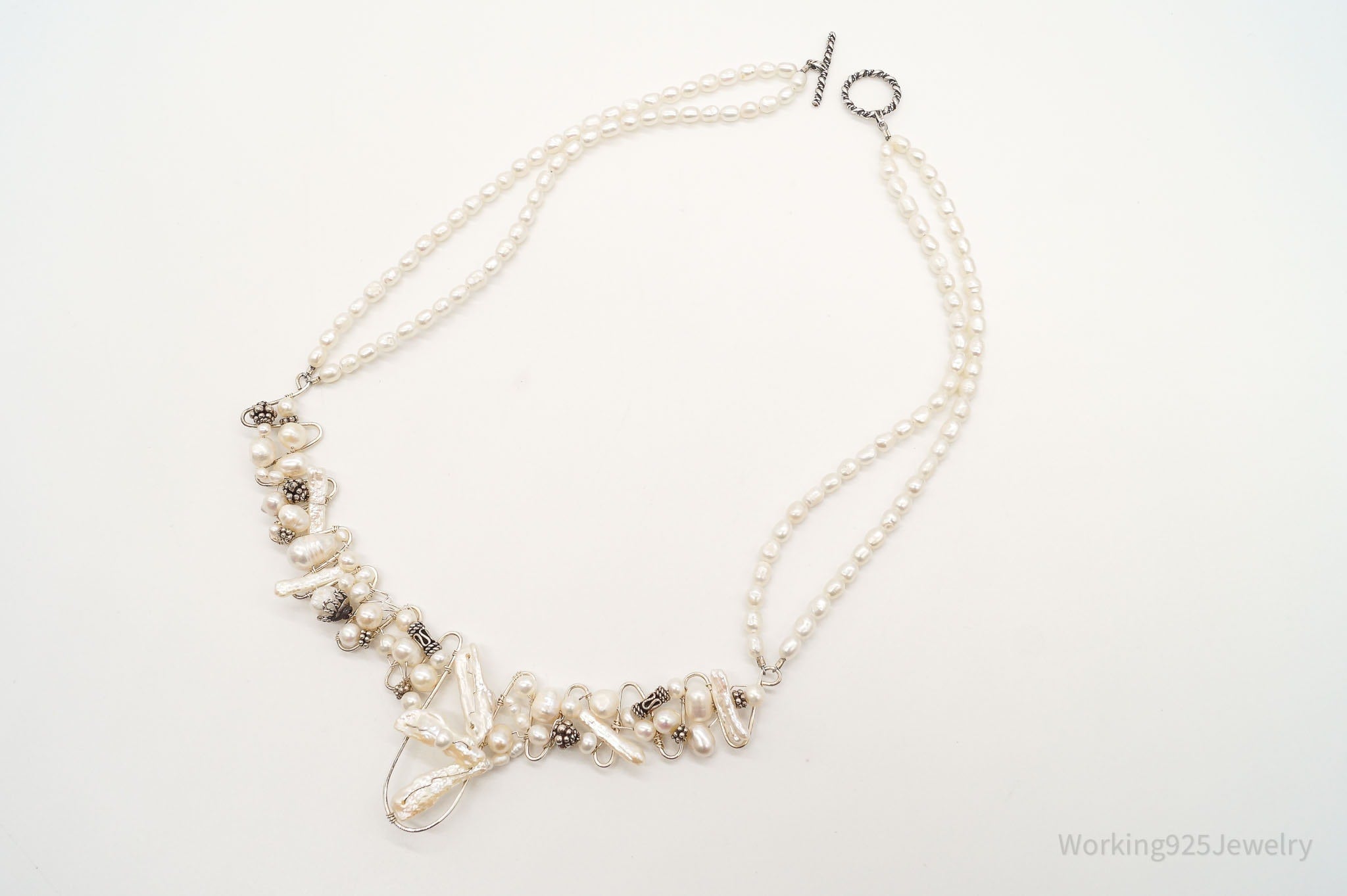 Vintage Pearls Beads Filigree Sterling Silver Necklace | Jewelry > Necklaces > Pendants | Wiccan Center