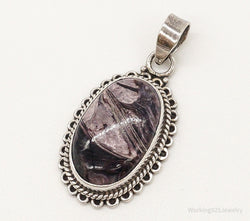 Vintage Large Jasper Sterling Silver Necklace Pendant | Jewelry > Necklaces > Pendants | Wiccan Center