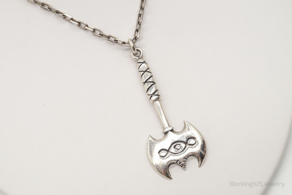 Vintage Large Battle Axe Sterling Silver Necklace | Jewelry > Necklaces > Pendants | Wiccan Center