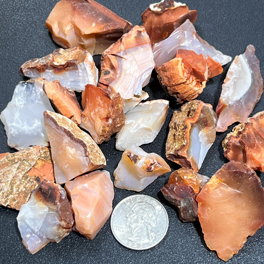 Red White Mixed Carnelian Agate Crystal Rough Raw Stones (By The Piece or Pound) | Home & Living > Home Decor > Home Accents > Rocks & Geodes | Wiccan Center