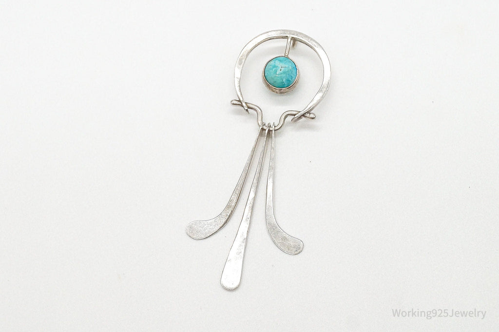 Vintage Modernist Amazonite Sterling Silver Pendant | Jewelry > Necklaces > Pendants | Wiccan Center