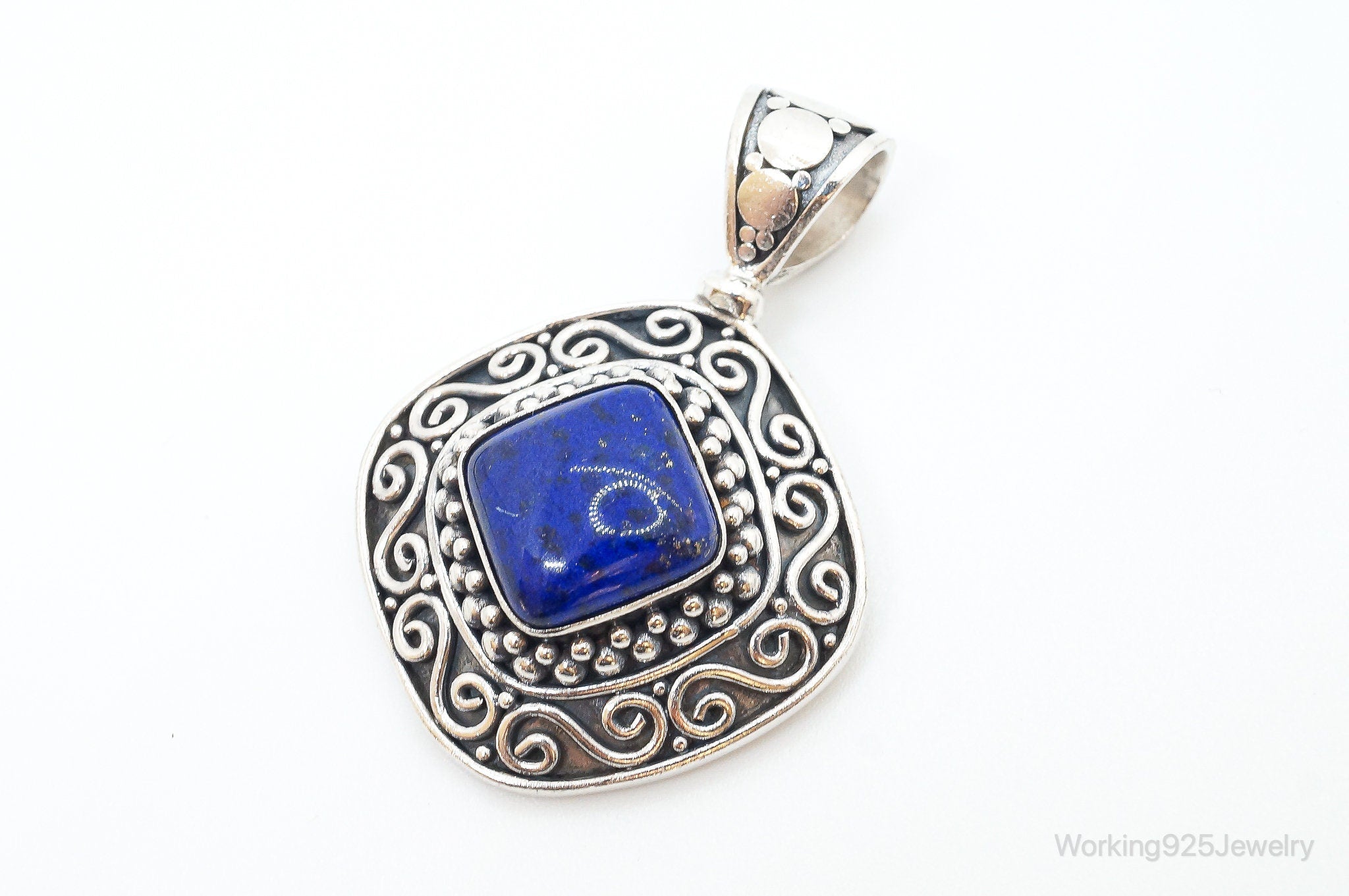 Large Designer BA Suarti Lapis Lazuli Sterling Silver Necklace Pendant | Jewelry > Necklaces > Pendants | Wiccan Center
