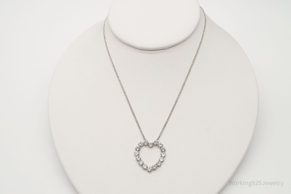 Antique Crystal Heart Sterling Silver Necklace 16" | Jewelry > Necklaces > Pendants | Wiccan Center