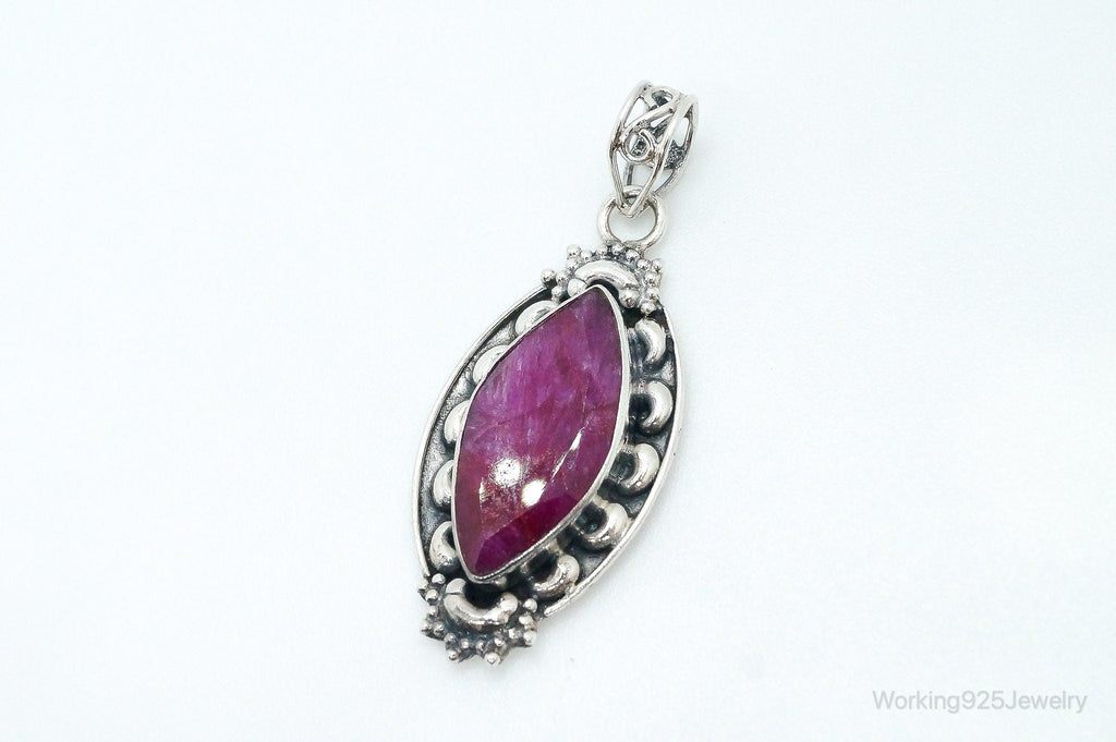 Vintage Large Natural Ruby Sterling Silver Pendant | Jewelry > Necklaces > Pendants | Wiccan Center