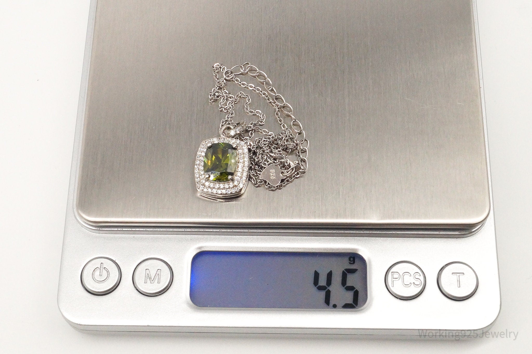 Designer Ryze Peridot Cubic Zirconia Sterling Silver Necklace | Jewelry > Necklaces > Pendants | Wiccan Center