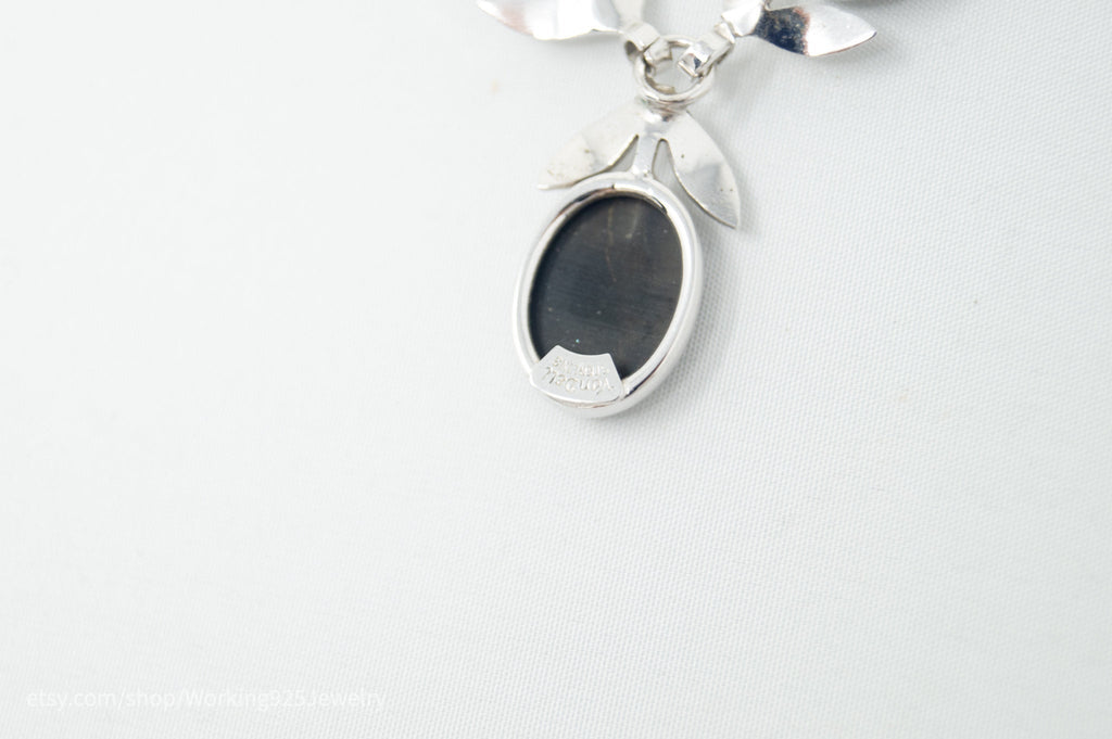 Vintage Designer Van Dell Black MOP Sterling Silver Necklace | Jewelry > Necklaces | Wiccan Center