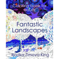 Fantastic Landscapes: Stress Relieving Adult Coloring Book - Paperback