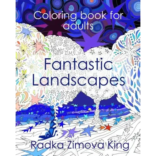 Fantastic Landscapes: Stress Relieving Adult Coloring Book - Paperback