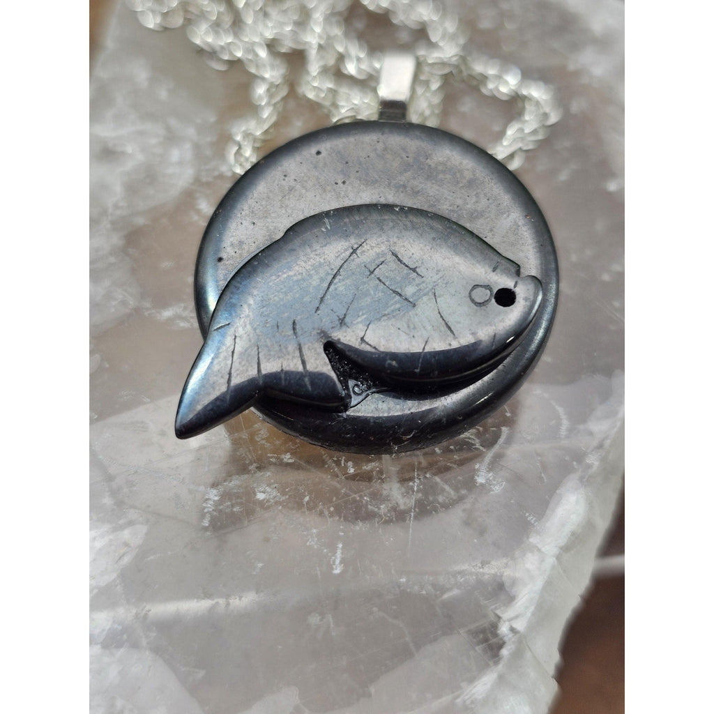 Pyrite pendant w/925 silver chain