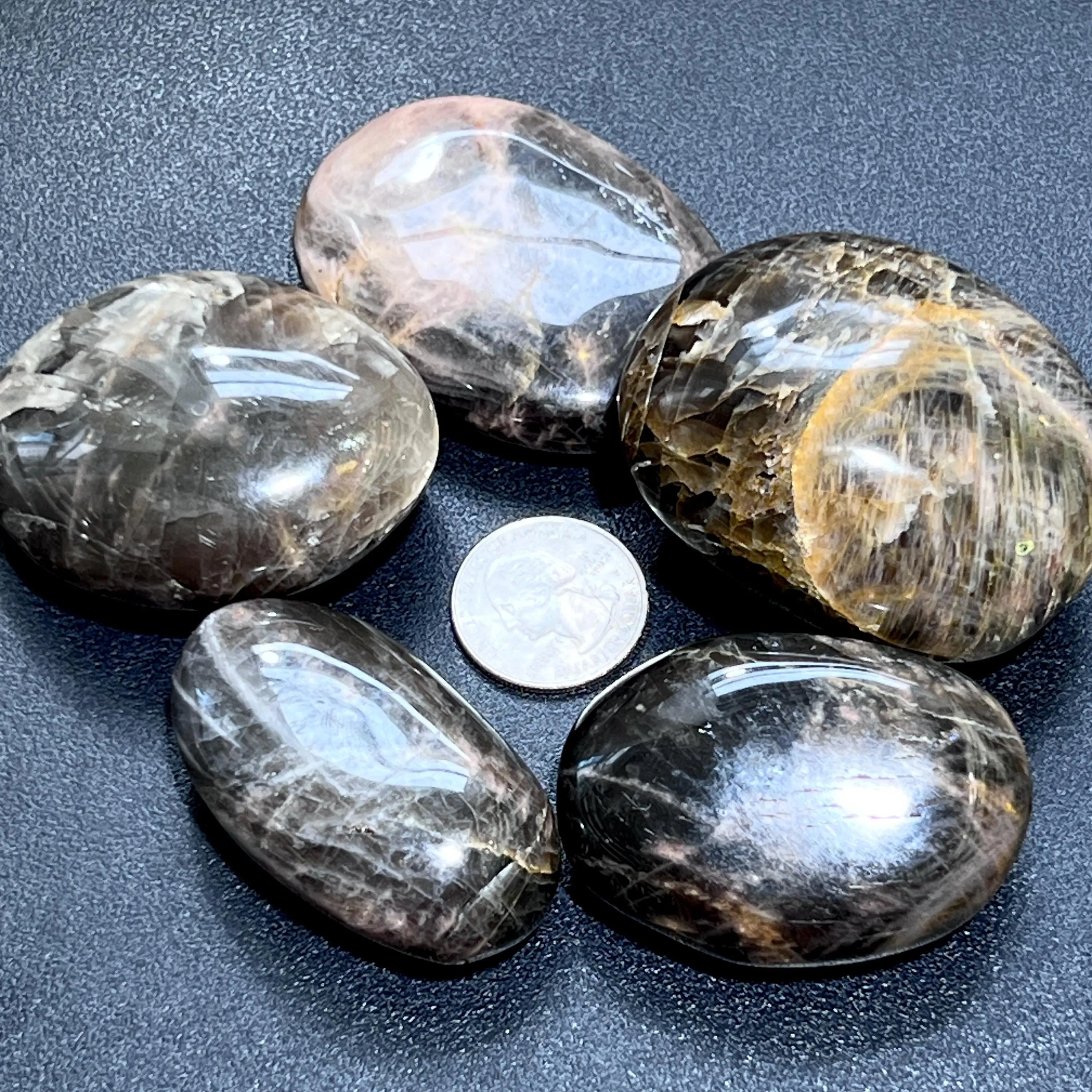 Black Moonstone Crystal Palm Stone Carving | Home & Living > Spirituality & Religion > Prayer Beads & Charms > Metaphysical Crystals | Wiccan Center
