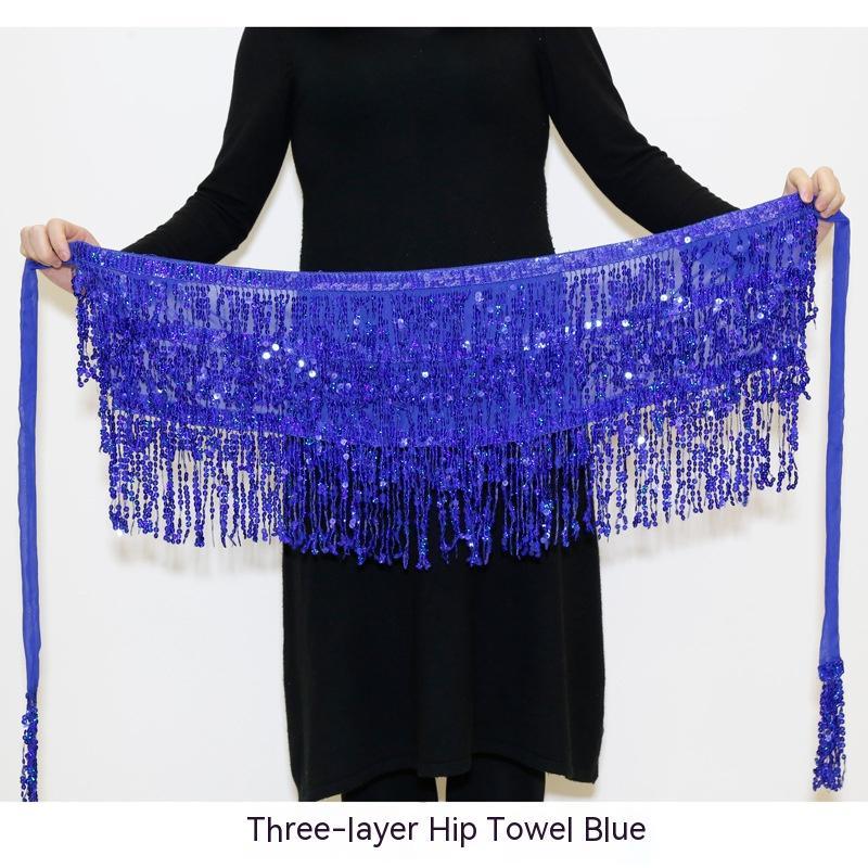 Halloween Belly Dance Costume Sequined Tassel Hip Skirt Waist Scarf | null | Wiccan Center