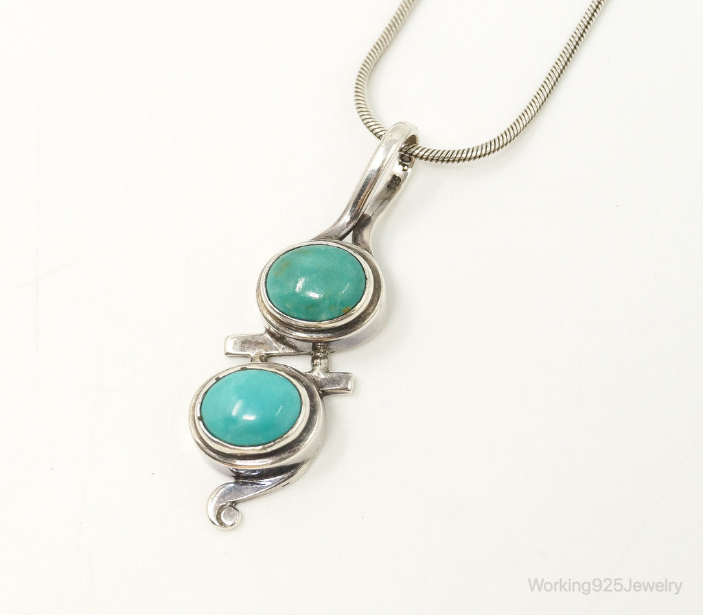 VTG Native American JS Turquoise Sterling Silver Necklace | Jewelry > Necklaces > Pendants | Wiccan Center