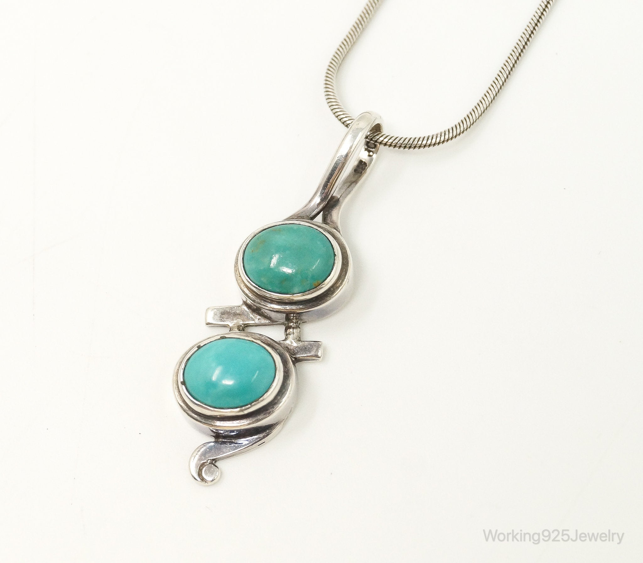 VTG Native American JS Turquoise Sterling Silver Necklace | Jewelry > Necklaces > Pendants | Wiccan Center