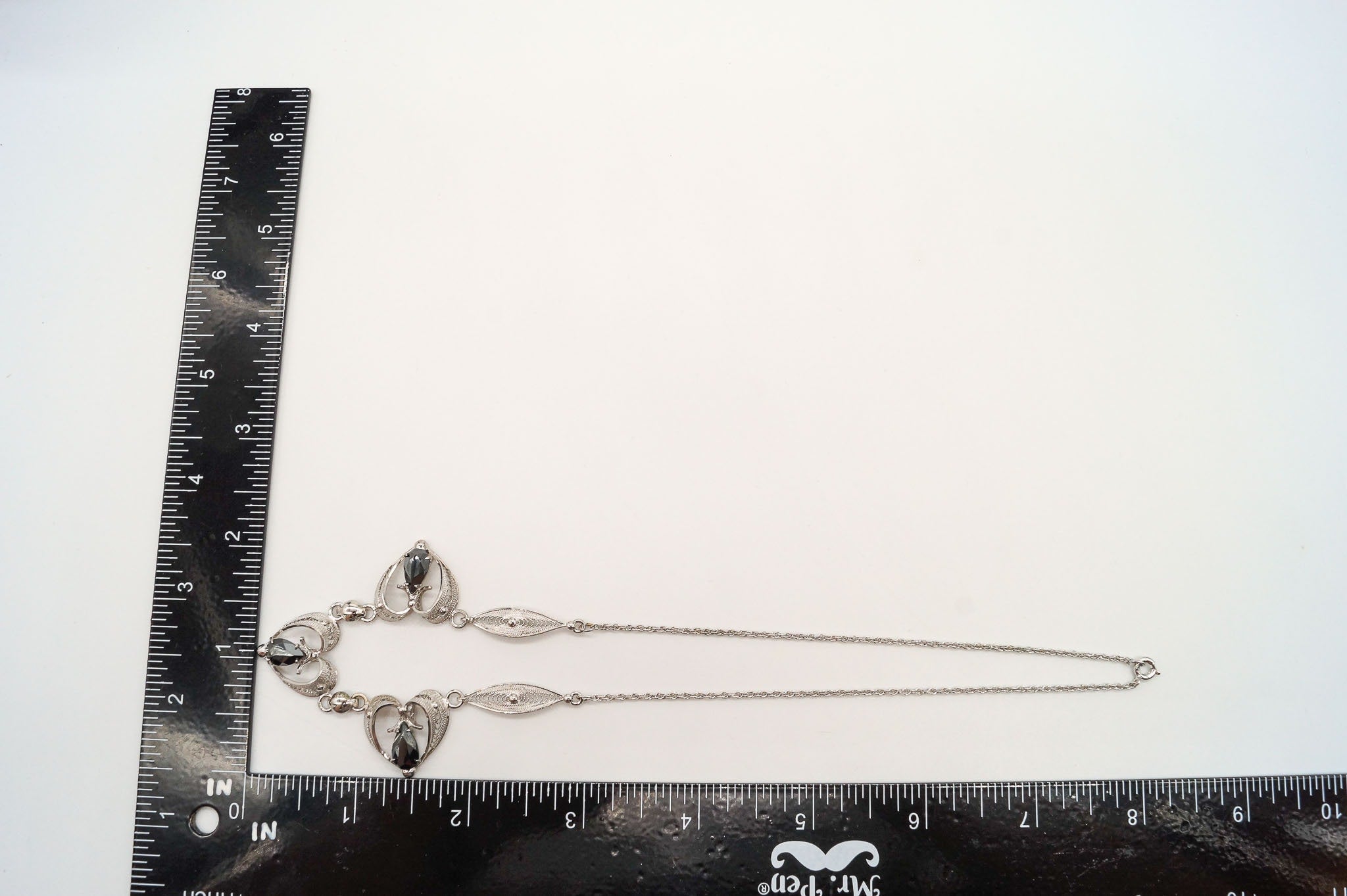 Vintage Designer Sorrento Hematite Filigree Hearts Sterling Silver Necklace | Jewelry > Necklaces > Pendants | Wiccan Center