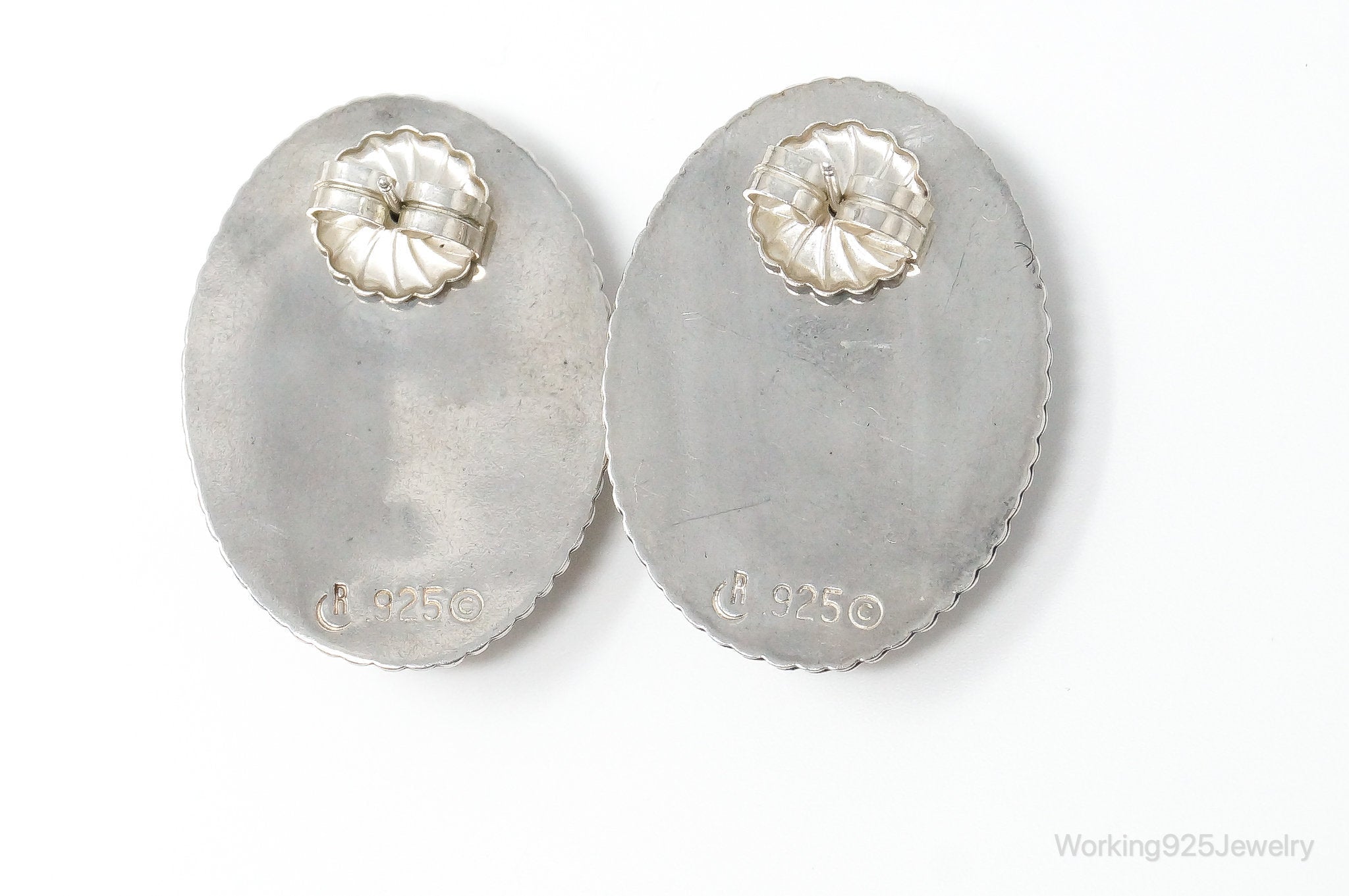 Large Western Designer Carolyn Pollack Relios Turquoise Sterling Silver Earrings | Jewelry > Earrings | Wiccan Center