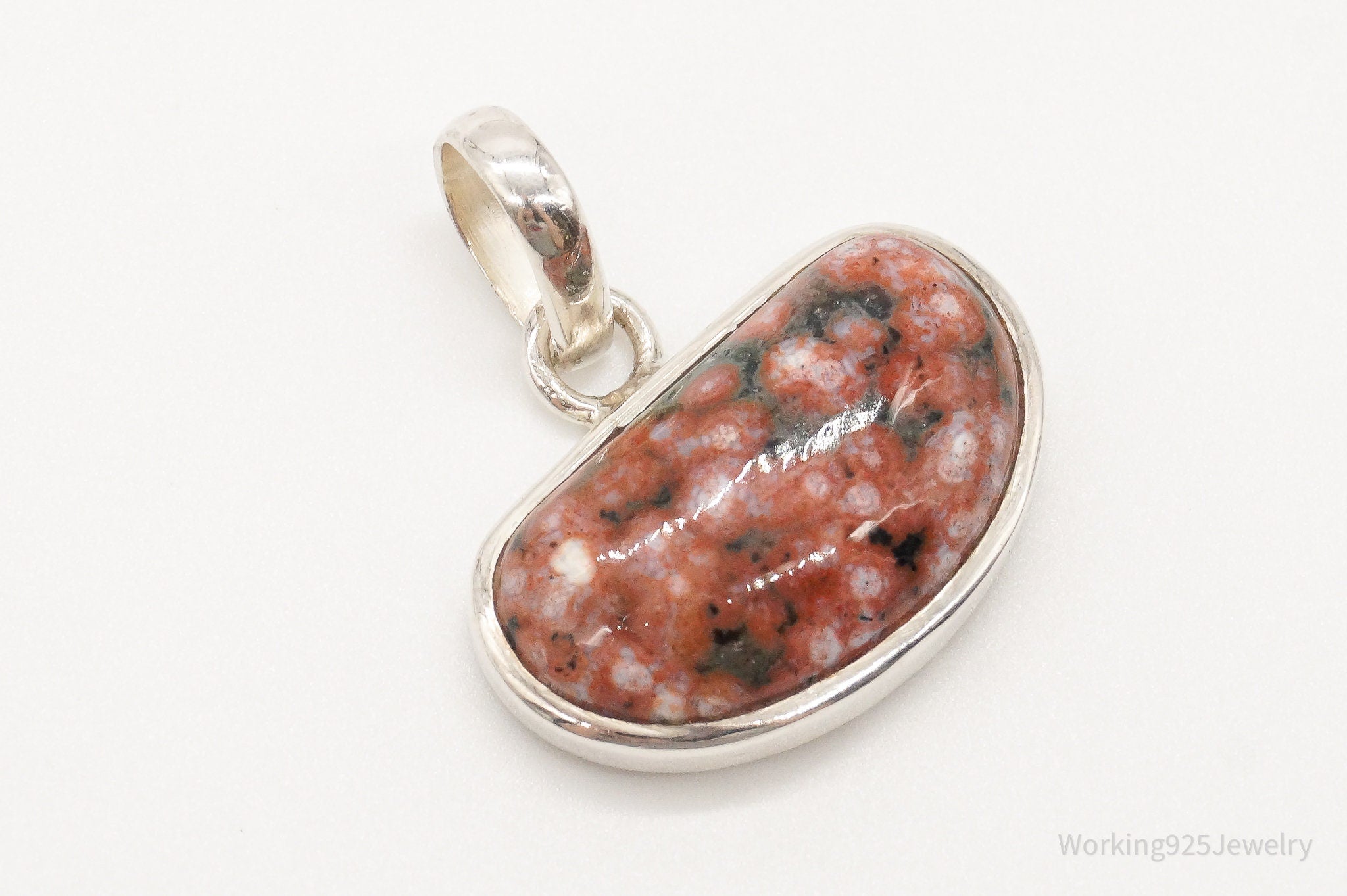 Vintage Designer SJ Large Jasper Sterling Silver Pendant | Jewelry > Necklaces > Pendants | Wiccan Center