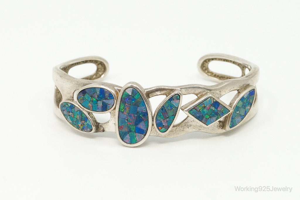 Vintage Designer Whitney Kelly WK Blue Fire Opal Sterling Silver Bracelet | Jewelry > Bracelets | Wiccan Center