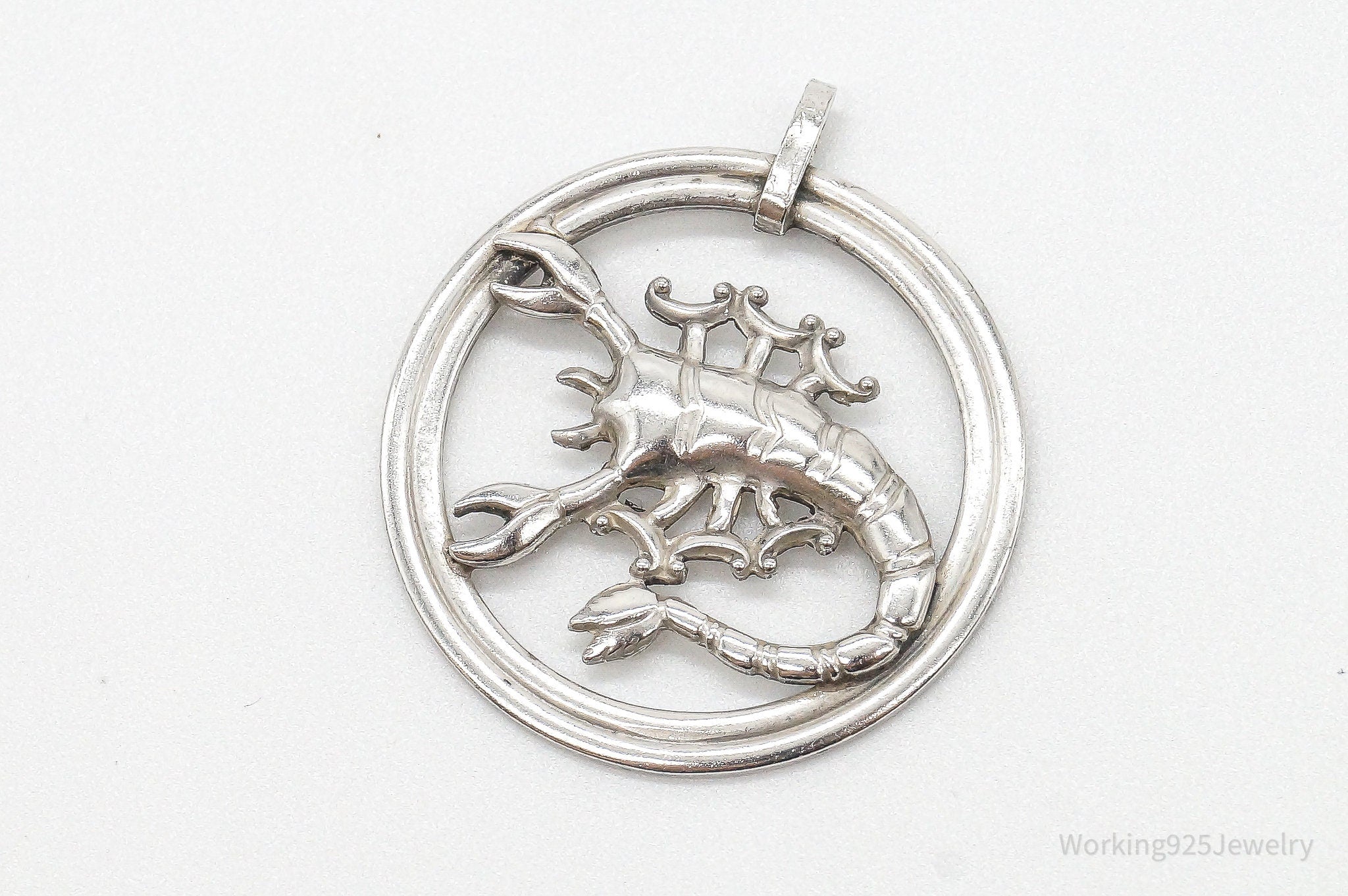 Large Vintage Designer Van Dell Scorpion Scorpio Sterling Silver Pendant | Jewelry > Necklaces > Pendants | Wiccan Center