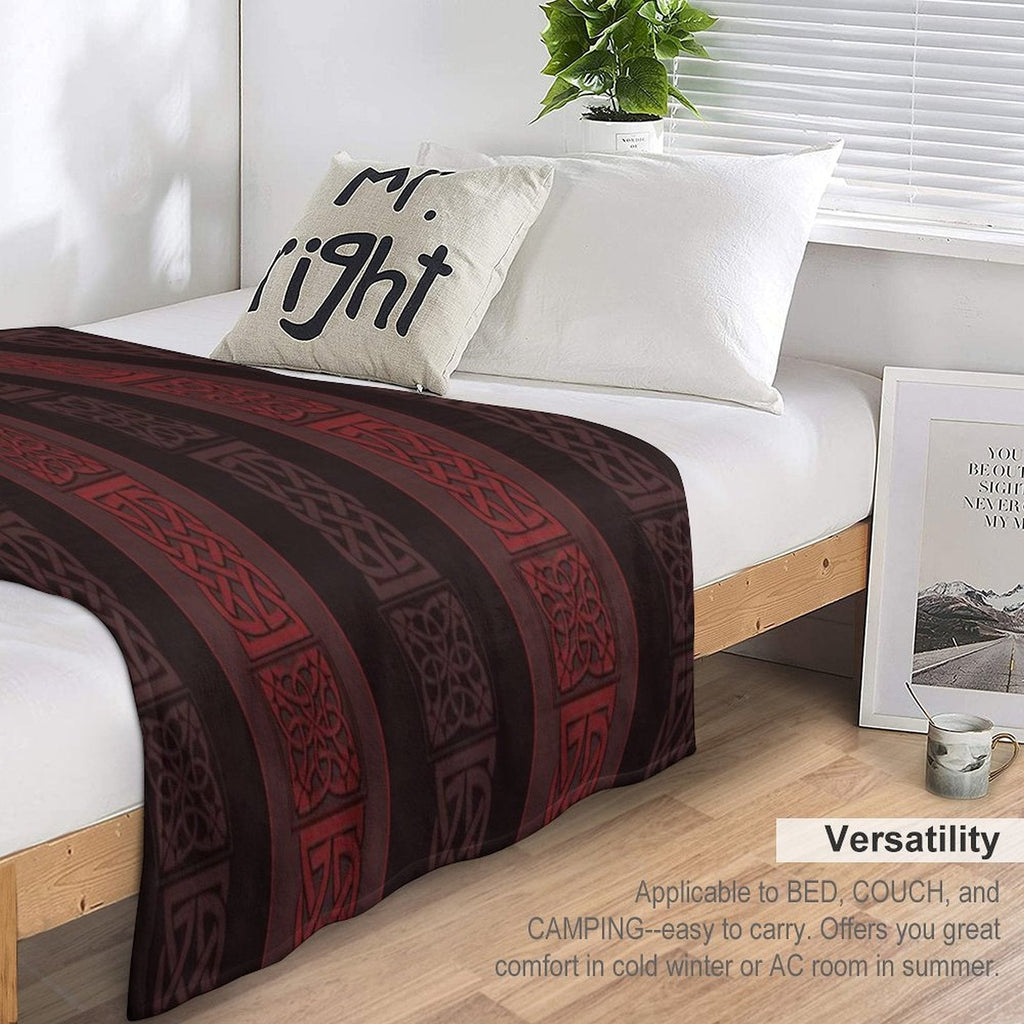 Viking Dark Red Wrinkle-free Throw Blanket